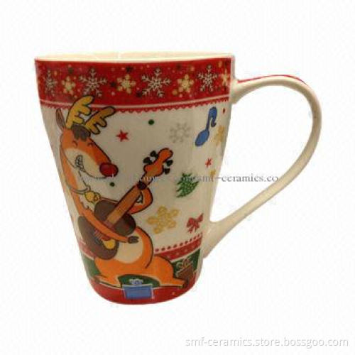 12oz Bone China Drum Mug in Deer Design, OEM and ODM Orders are Welcome